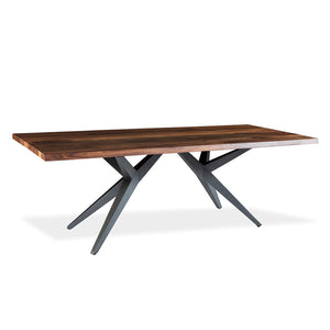 Table de salle à manger rectangulaire en bois noyer et métal - Jack