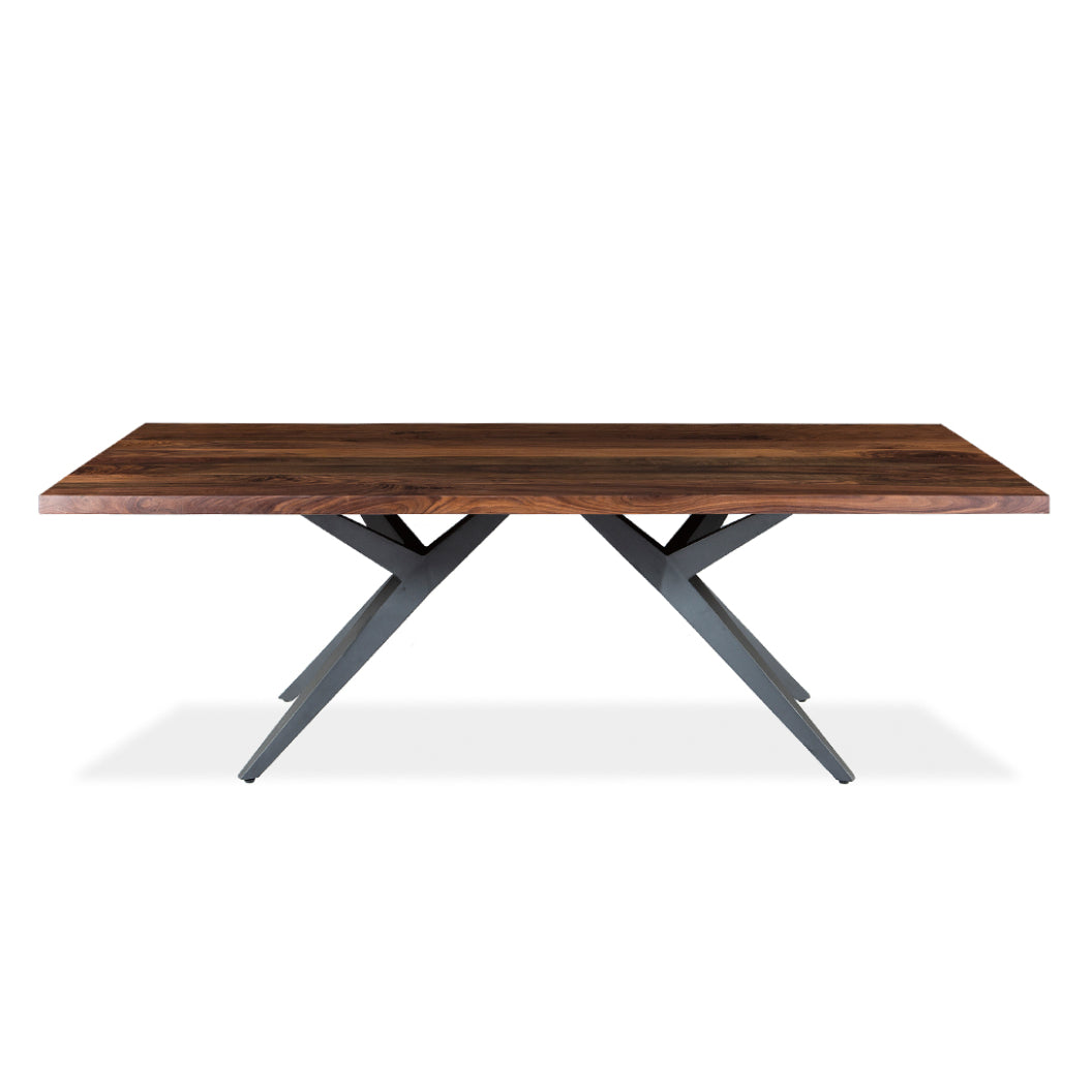 Table de salle à manger rectangulaire en bois noyer et métal - Jack