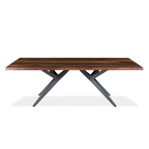 Table de salle à manger rectangulaire en bois noyer et métal - Jack