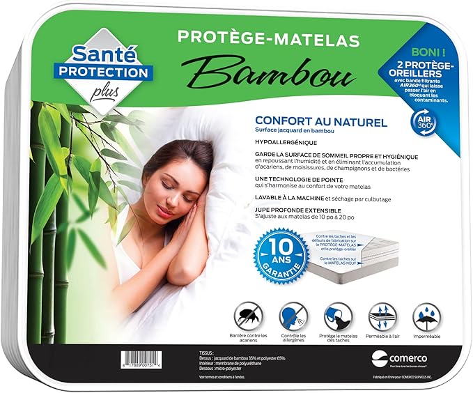 Couvre matelas double XL - Bambou