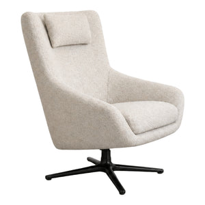 Fauteuil pivotant en tissu crème - Coko