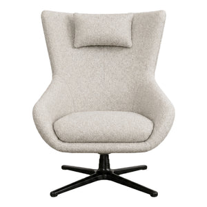 Fauteuil pivotant en tissu crème - Coko