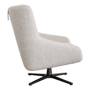 Fauteuil pivotant en tissu crème - Coko
