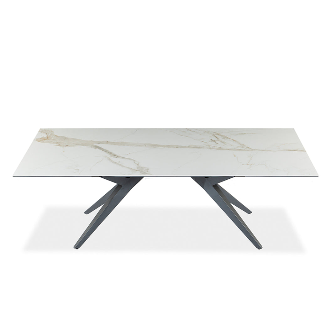 Table de salle à manger rectangulaire en céramique et métal - Jack