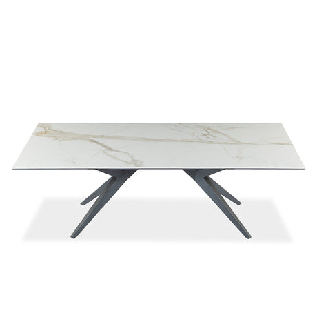 Table de salle à manger rectangulaire en céramique et métal - Jack