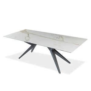 Table de salle à manger rectangulaire en céramique et métal - Jack