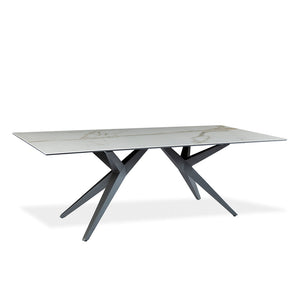 Table de salle à manger rectangulaire en céramique et métal - Jack