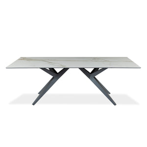 Table de salle à manger rectangulaire en céramique et métal - Jack