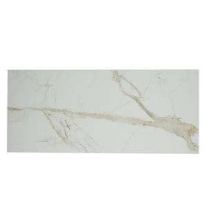 Table de salle à manger rectangulaire en céramique et métal - Jack