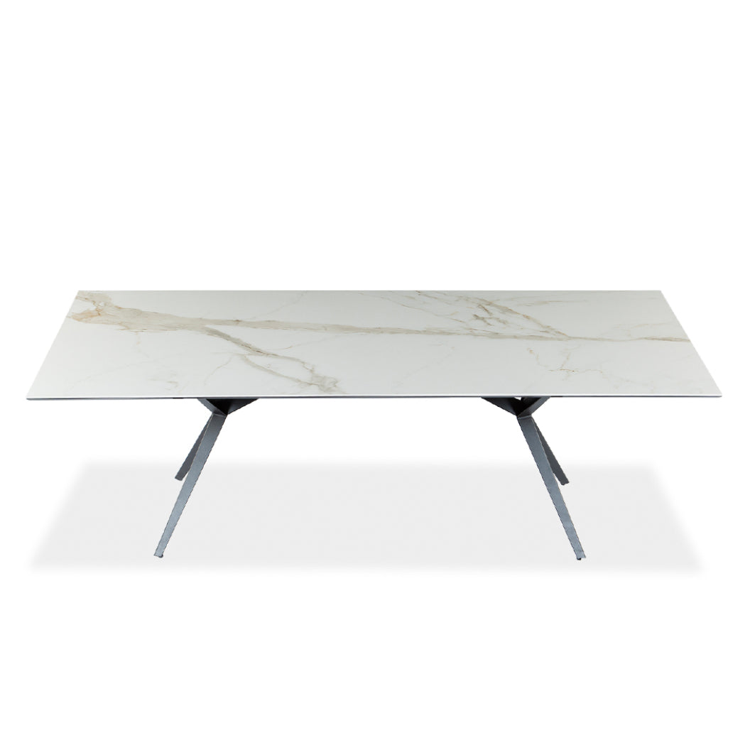 Table de salle à manger rectangulaire en céramique avec métal - Urby