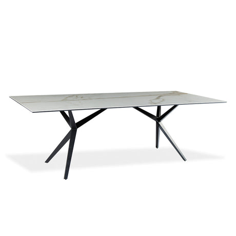 Table de salle à manger rectangulaire en céramique avec métal - Urby