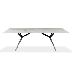 Table de salle à manger rectangulaire en céramique avec métal - Urby