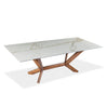Table de salle à manger rectangulaire en céramique et bois noyer - Samuel