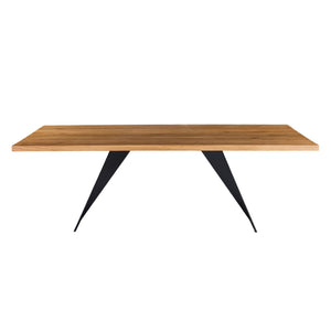 Table de salle à manger rectangulaire en chêne blanc naturel - Hugo