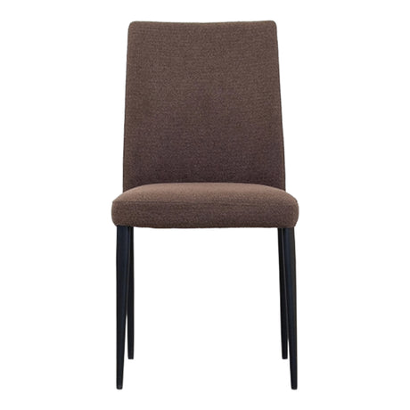Chaise de salle à manger rembourrée en tissu brun - Denny