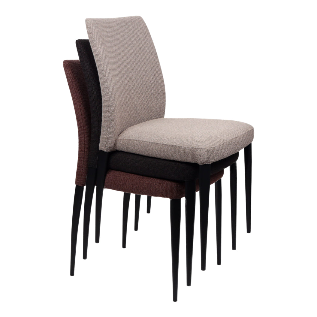 Chaise de salle à manger en tissu et métal noir mat - Denny
