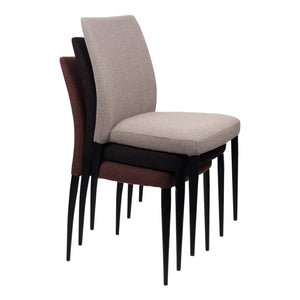 Chaise de salle à manger en tissu et métal noir mat - Denny