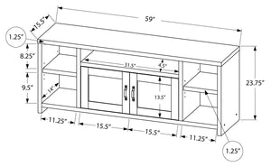 Meuble de télévision en stratifié faux bois à 2 portes - I 2742-2743