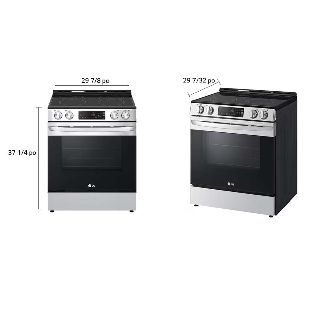 Cuisinière électrique encastrable 30 po, 6,3 pi³ Inox avec Wi-Fi