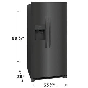 Réfrigérateur côte à côte 33 po, 22,3 pi³ Inox noir avec Distributeur externe d'eau et glaçons