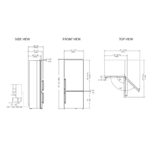 Réfrigérateur encastrable à congélateur inférieur 24 po, 10,7 pi³ Inox - Série Professional