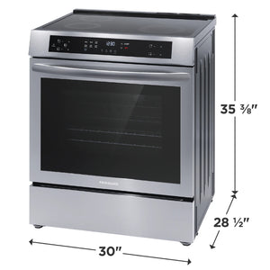 Cuisinière à induction encastrable 30 po 5,3 pi³ Inox avec 4 zones