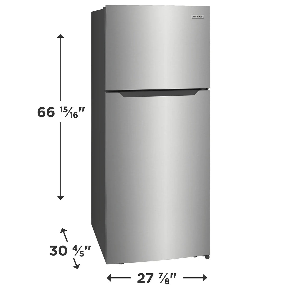 Réfrigérateur congélateur supérieur 28 po, 17,6 pi³ Inox