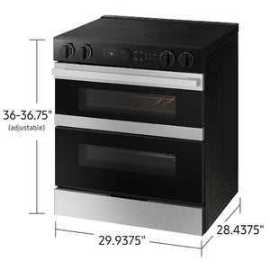 Cuisinière encastrable à induction 30 po, four double 3,4 pi³/2,7 pi³ Inox à 5 zones avec Air Fry et Wi-Fi