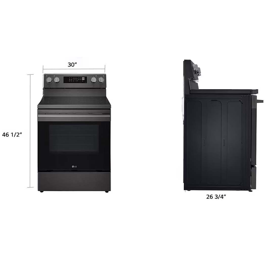 Cuisinière électrique 30 po, 6,3 pi³ Inox noir avec Air Fry et Wi-Fi