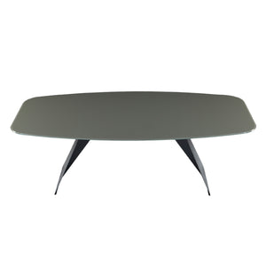 Table de salle à manger rectangulaire avec contour arrondi en verre - Hugo