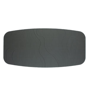 Table de salle à manger rectangulaire avec contour arrondi en verre et en bois - Luciano