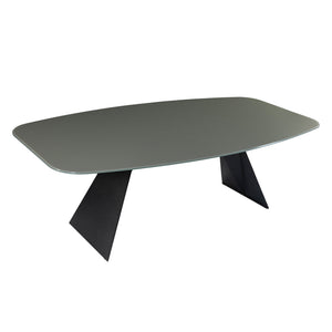 Table de salle à manger rectangulaire avec contour arrondi en verre - Hugo
