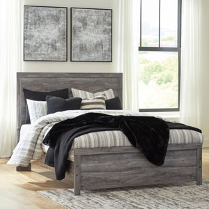 Lit grand complet en bois gris - Bronyon