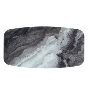 Table de salle à manger rectangulaire avec contour arrondi en verre et métal - Jack