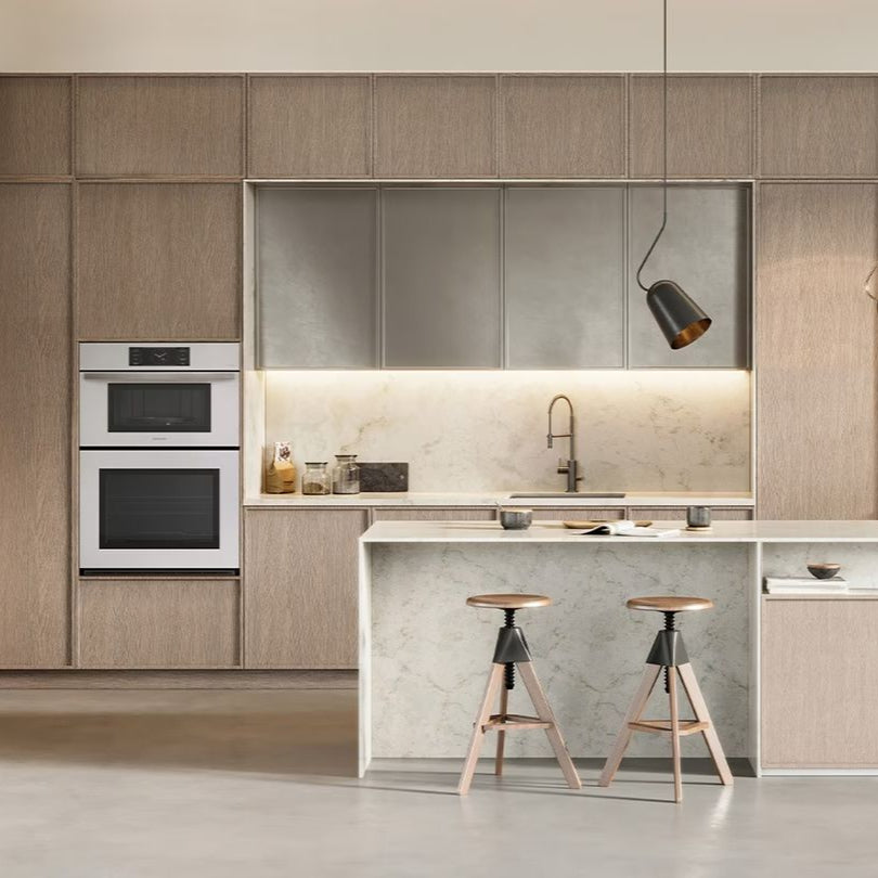 Four encastrable combiné électrique 30po, 5,1 pi³ en verre blanc - Bespoke