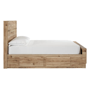 Lit complet en bois/MDF brun clair avec 4 tiroirs Grand / Très grand - Hyanna