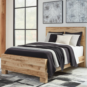 Lit complet en bois/MDF brun clair Simple / Grand / Très grand - Hyanna