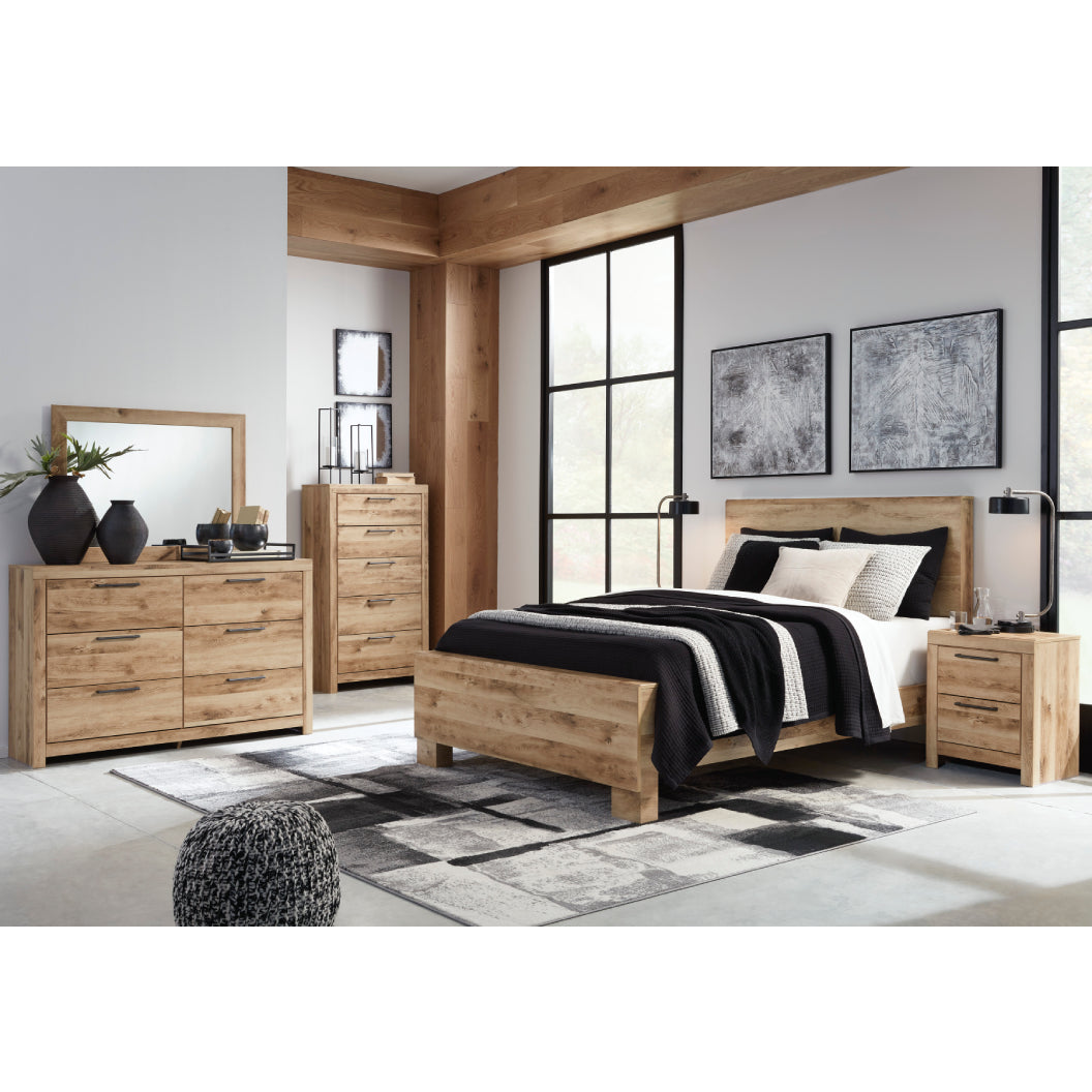 Lit complet en bois/MDF brun clair Simple / Grand / Très grand - Hyanna