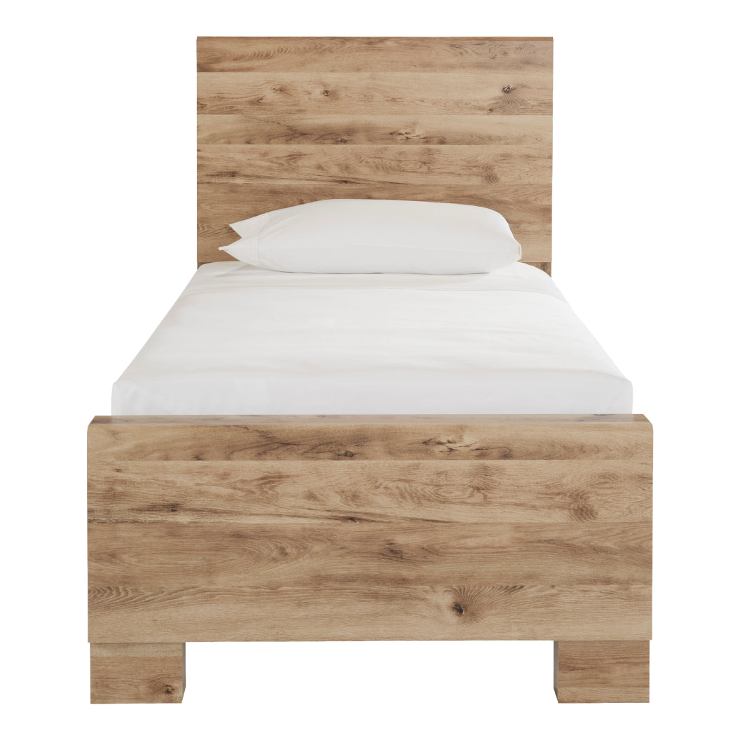 Lit complet en bois/MDF brun clair Simple / Grand / Très grand - Hyanna