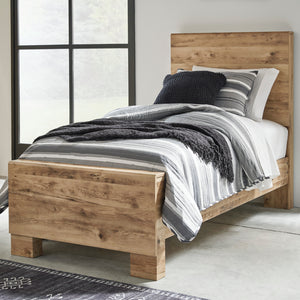 Lit complet en bois/MDF brun clair Simple / Grand / Très grand - Hyanna