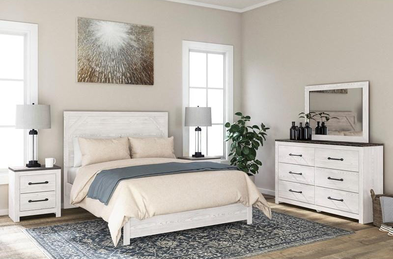 Lit complet Grand en bois blanc - Gerridan