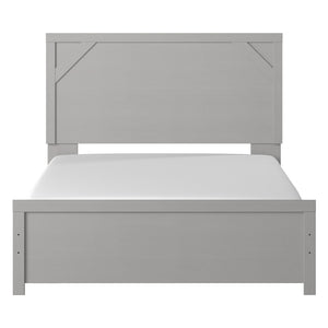 Lit complet Grand en bois gris pâle - Cottenburg