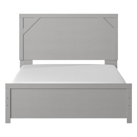 Lit complet Grand en bois gris pâle - Cottenburg