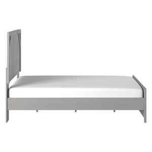 Lit complet Grand en bois gris pâle - Cottenburg