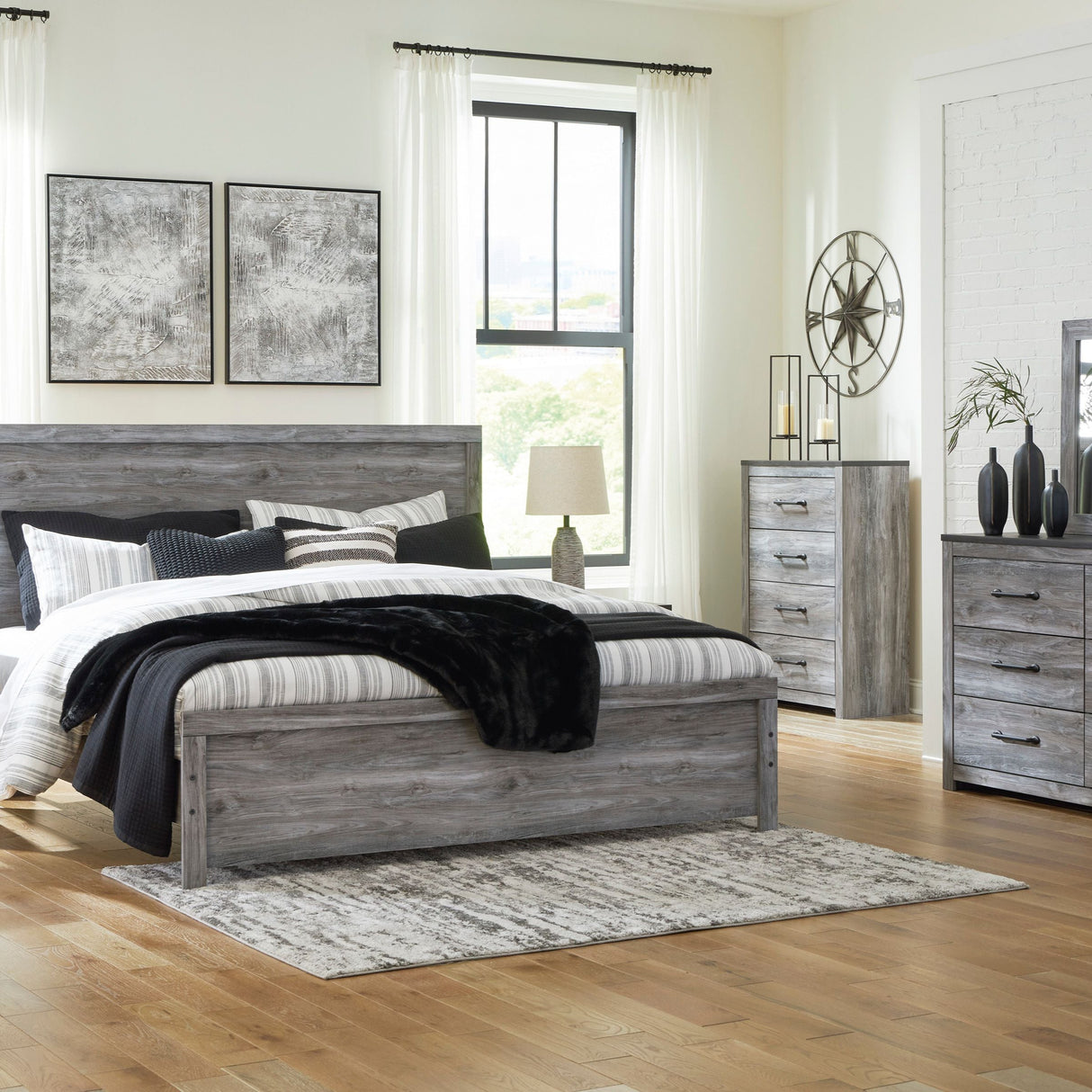 Lit complet en bois/MDF gris foncé Grand / Très grand - Bronyan