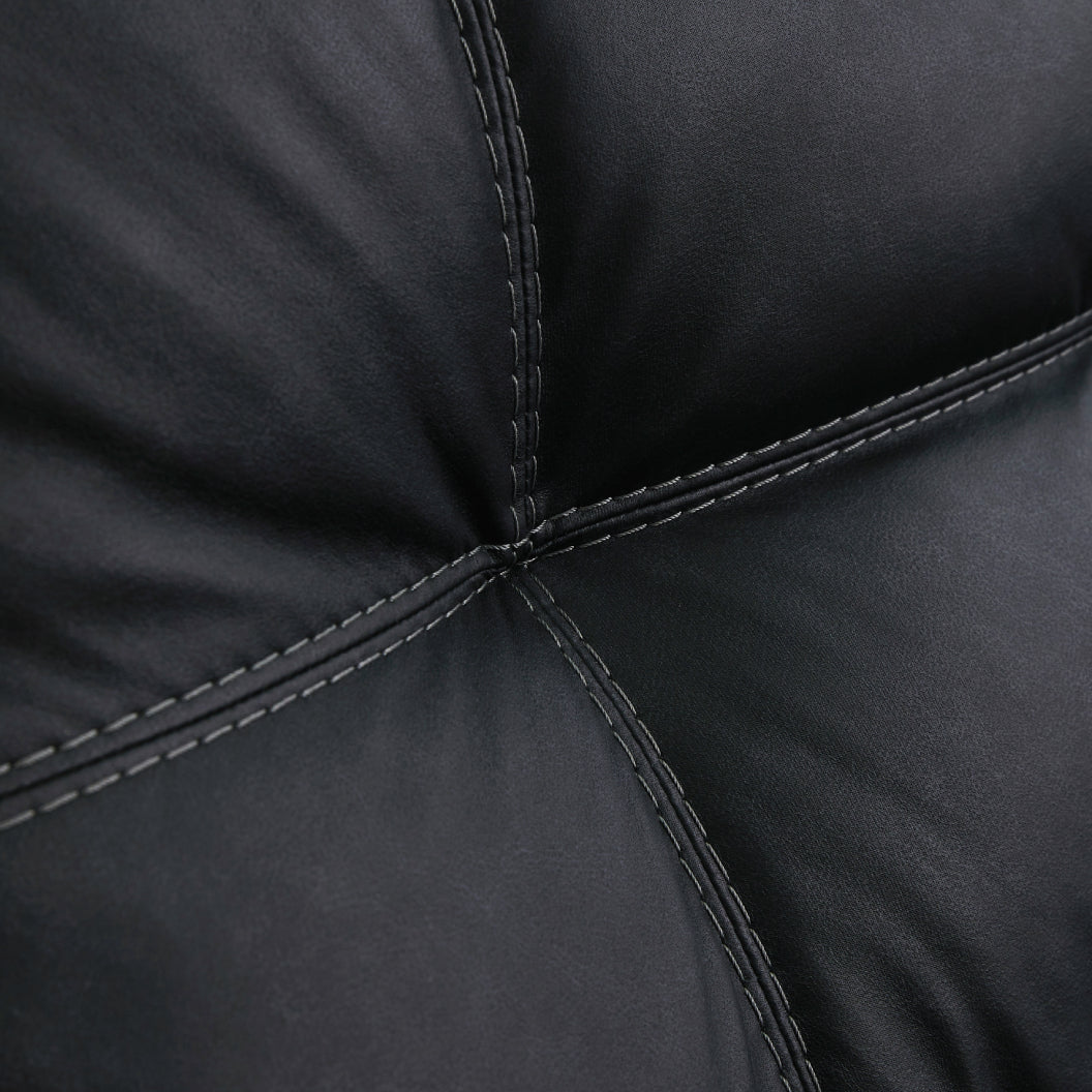 Sectionnel 2 pièces aspect cuir noir avec chaise longue - Barlin Mills