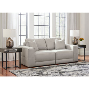 Causeuse 2 pièces aspect cuir gris avec coussins - Next-Gen Gaucho