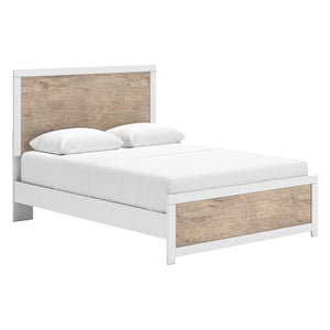 Lit complet Grand en bois et placage bicolore
