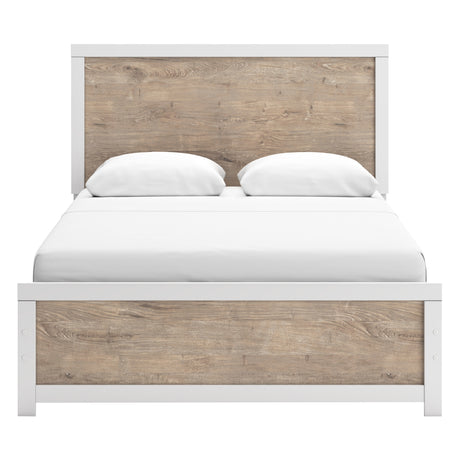 Lit complet Grand en bois et placage bicolore