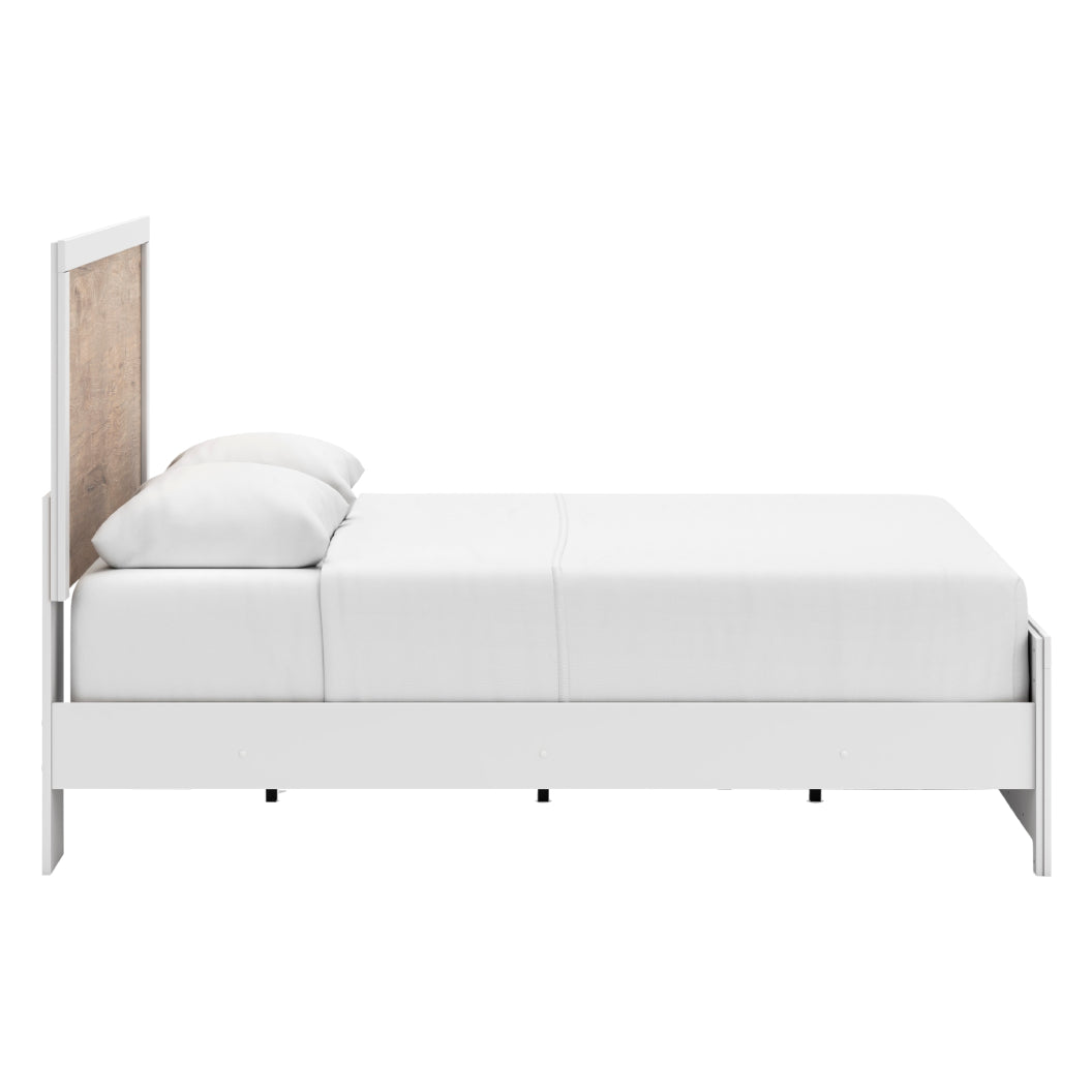 Lit complet Grand en bois et placage bicolore